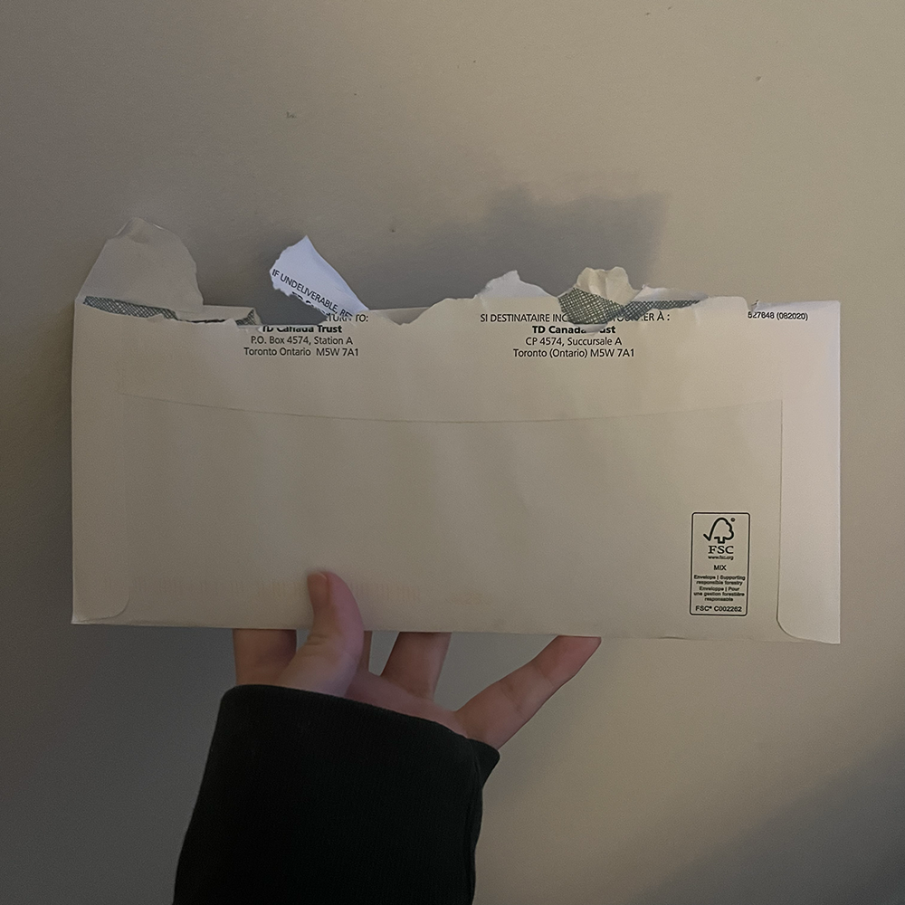 Sound of opening a letter