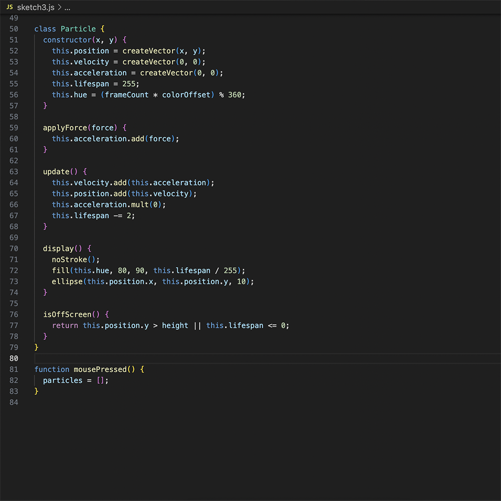 The code of visual effect that interacts with Makey Makey #8