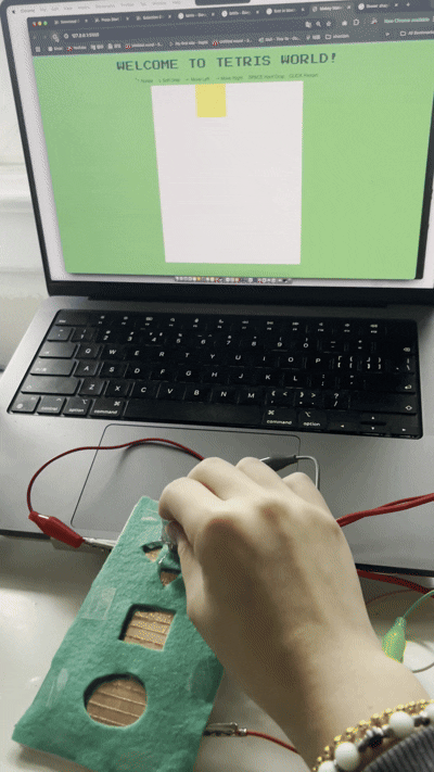 Final project demo by using Makey Makey's design to control the visual effect.