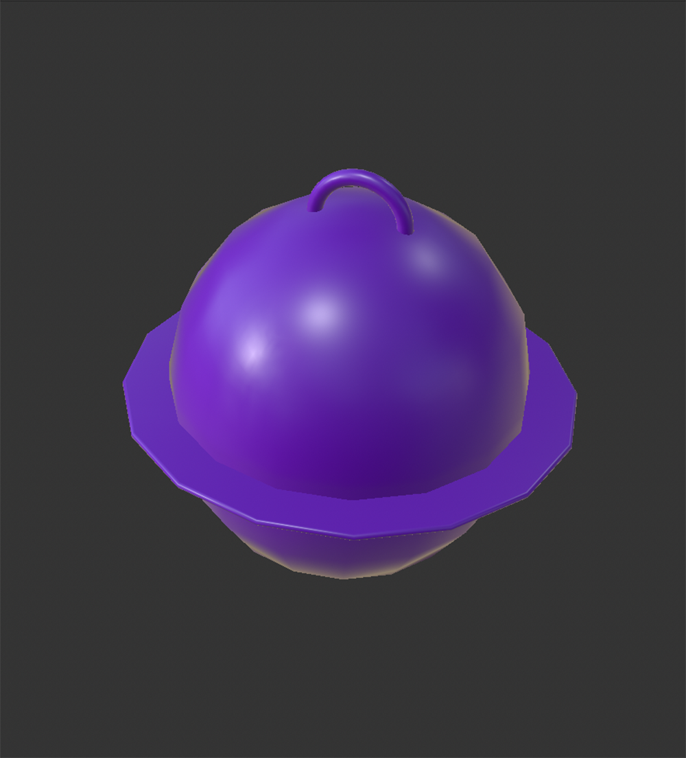 Model of a bell at the front and top of it