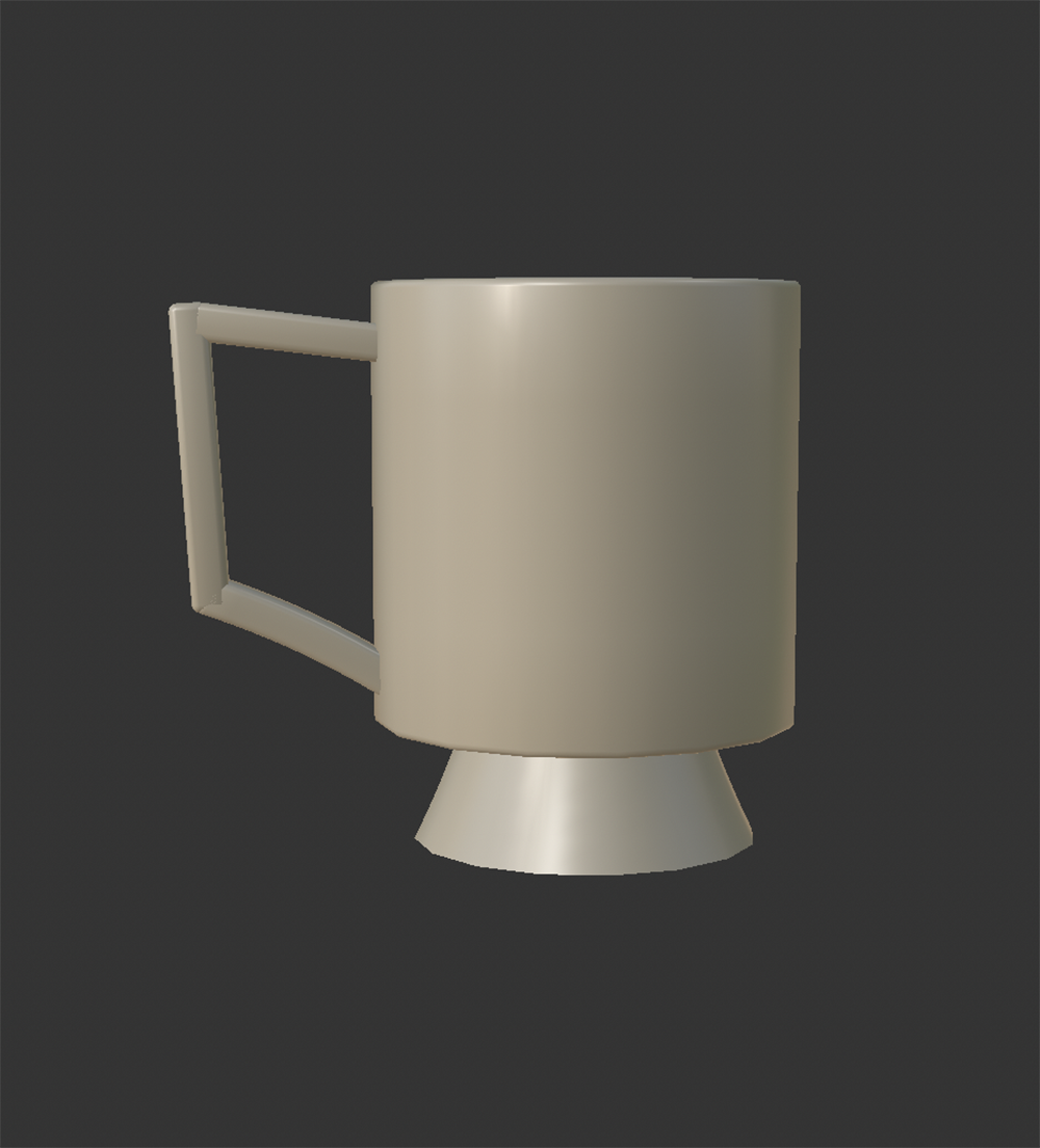 Model of the cup showing at the side