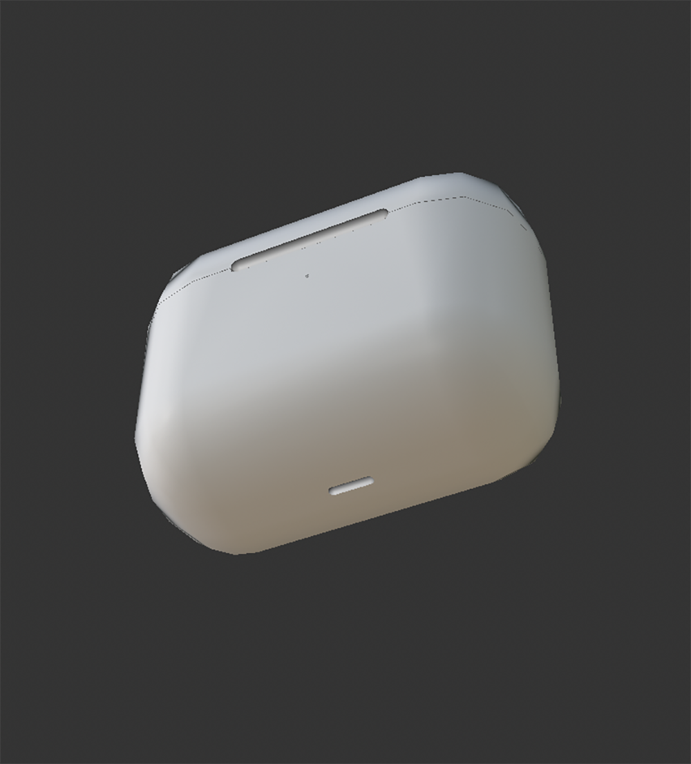 Model of my AirPods case showing charging port as well