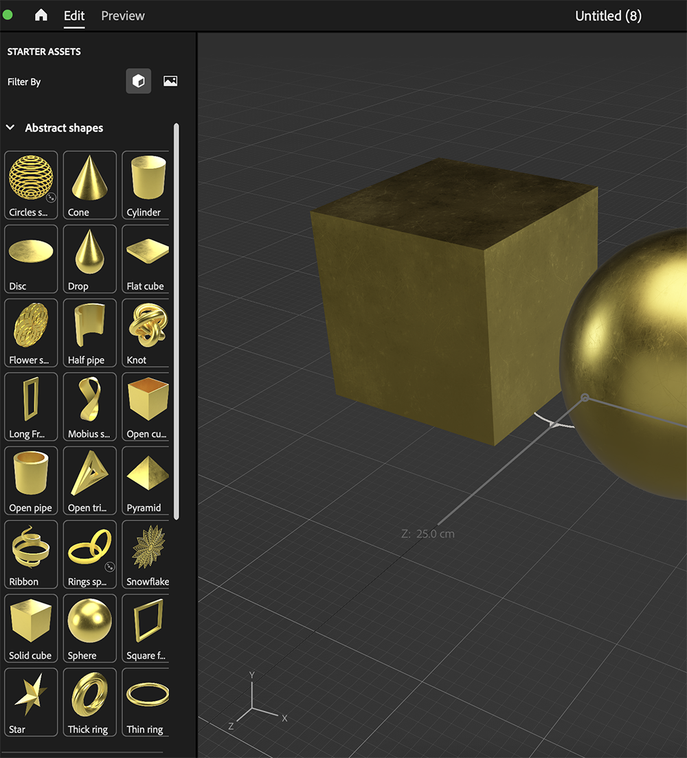 Testing to put abstract shapes on AR