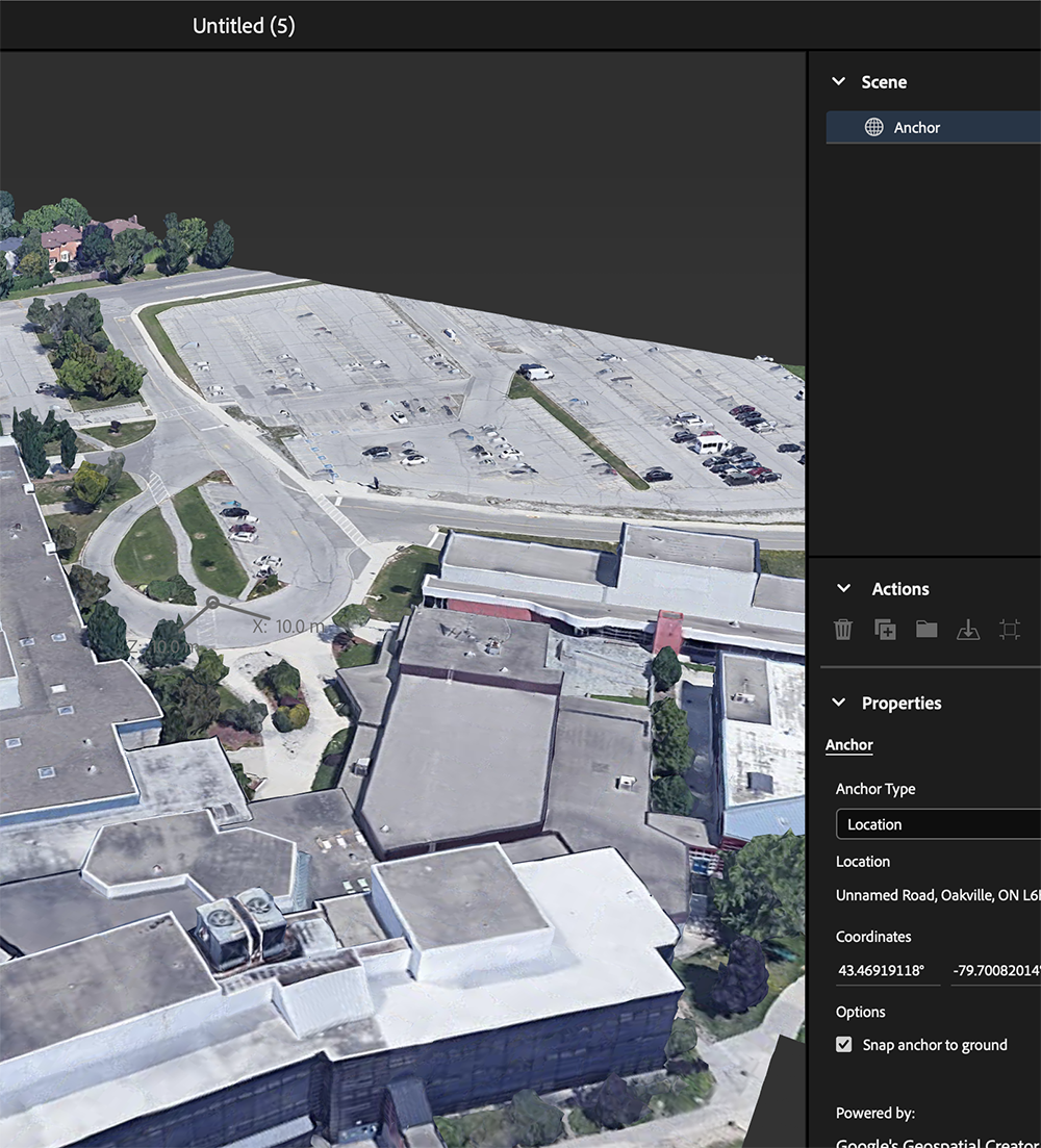 AR location anchor testing in sheridan college