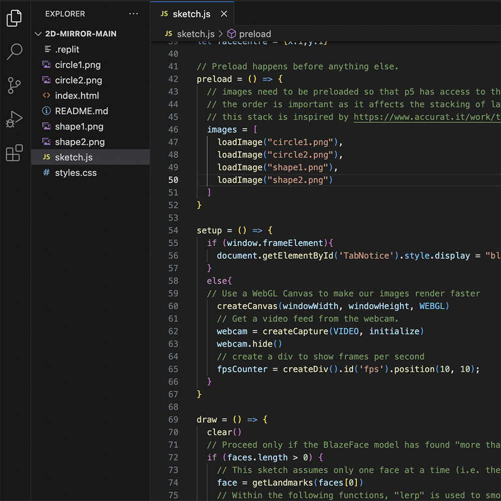 Putting the png files into VS Code