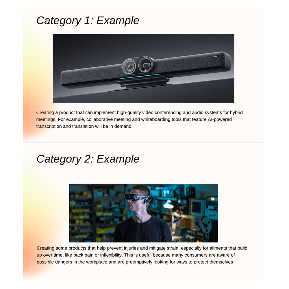 Here are the examples that are relevant to the categories, these examples are useful and has the function that solves user's requirement.